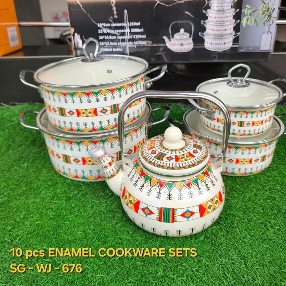 10pc Enamel cookware set