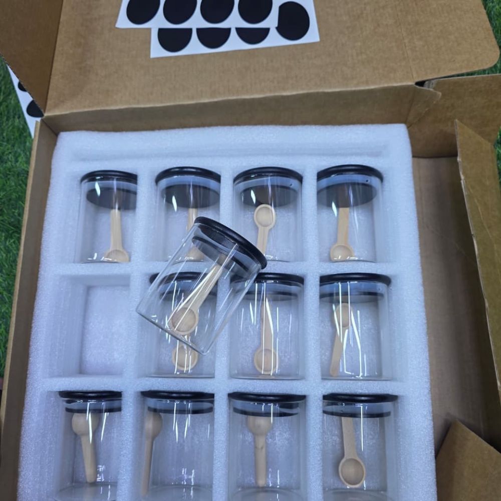 12pc Borosilicate spice jars
