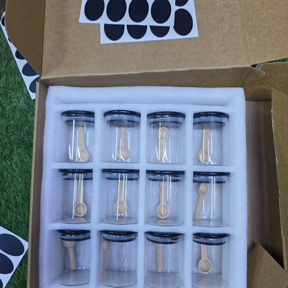 12pc Borosilicate spice jars