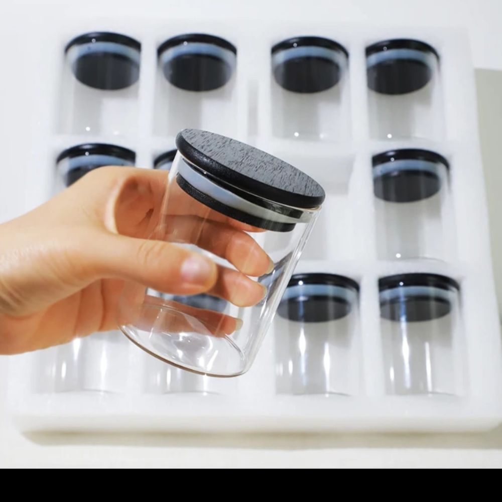12pc Borosilicate spice jars