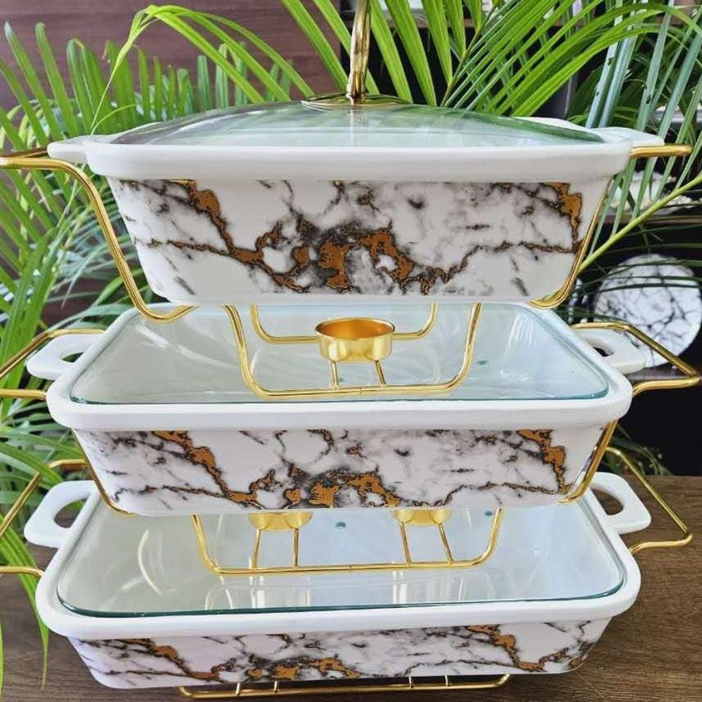 3pc ceramic Chaffing Dishes