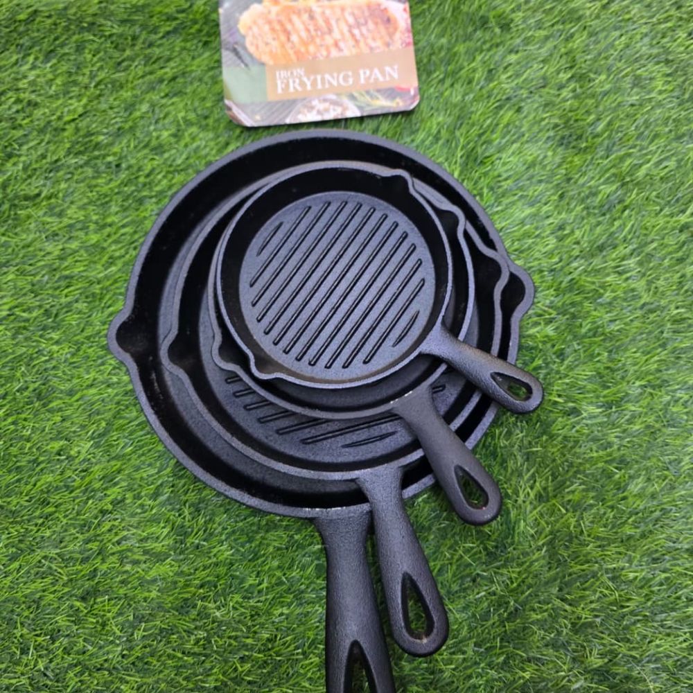 4pc Cast iron grill pans