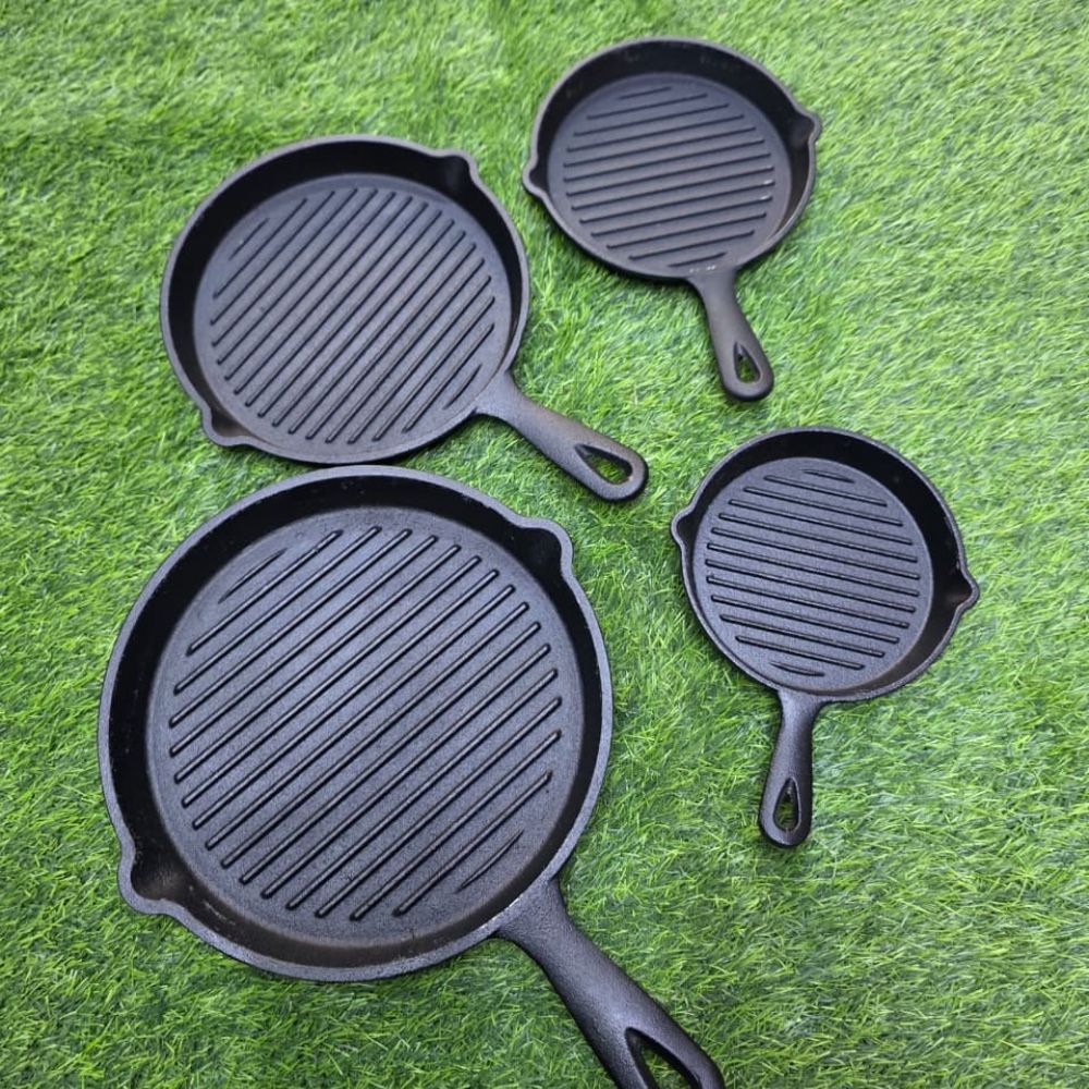 4pc Cast iron grill pans