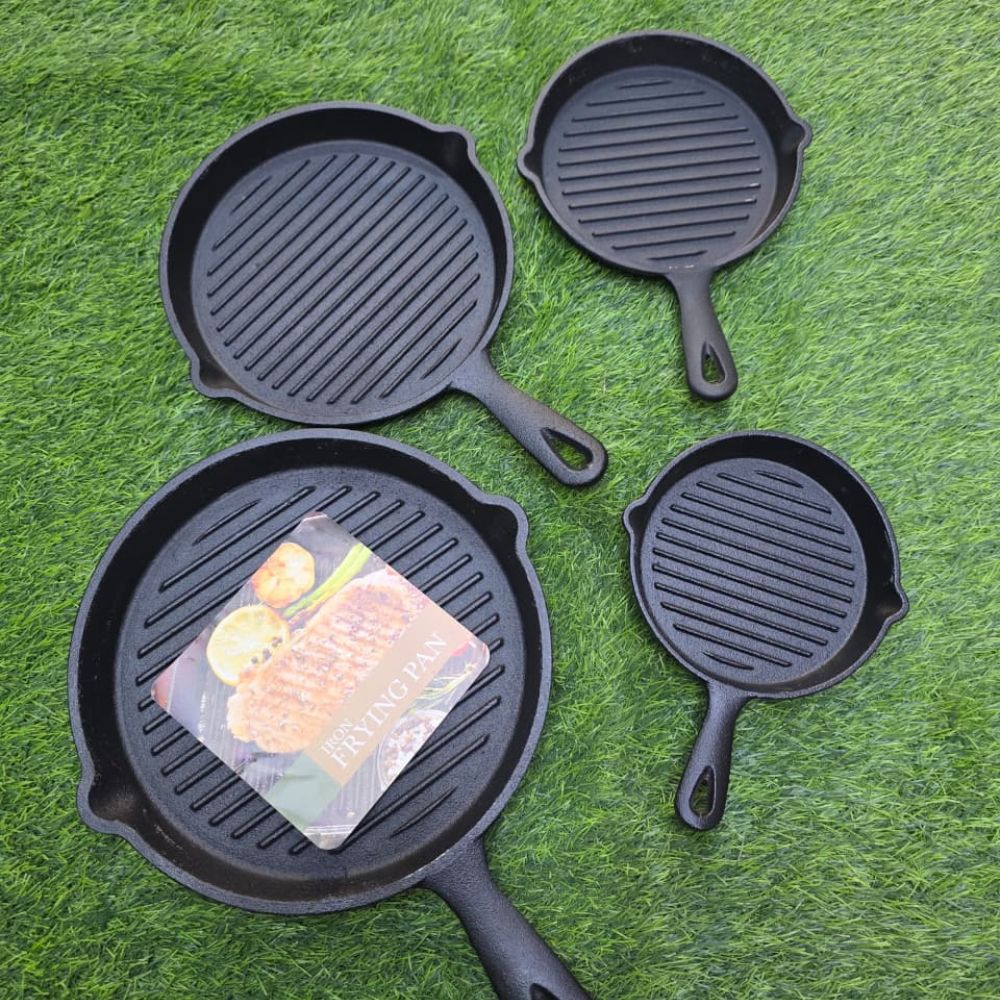 4pc Cast iron grill pans