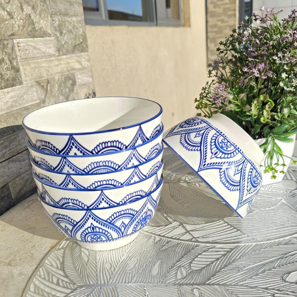 6pc Blue Ceramic Bowls