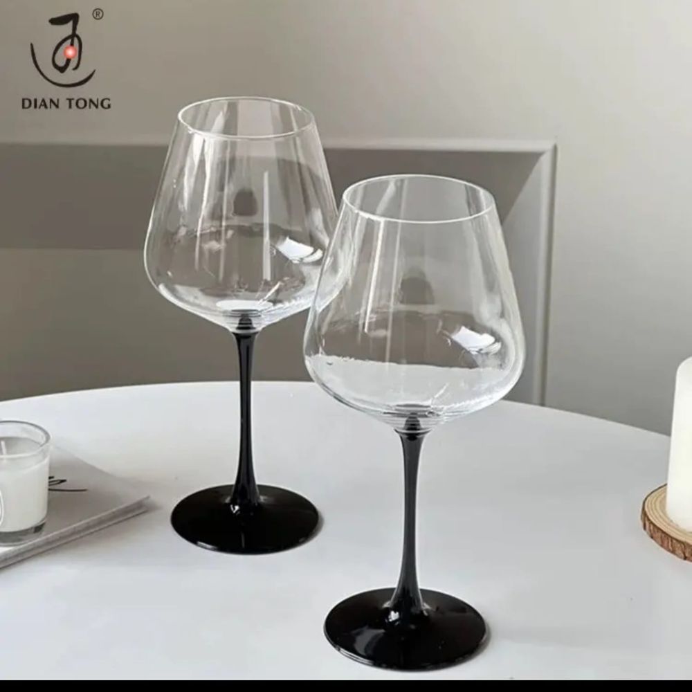6pc Burgundy Wine glass set