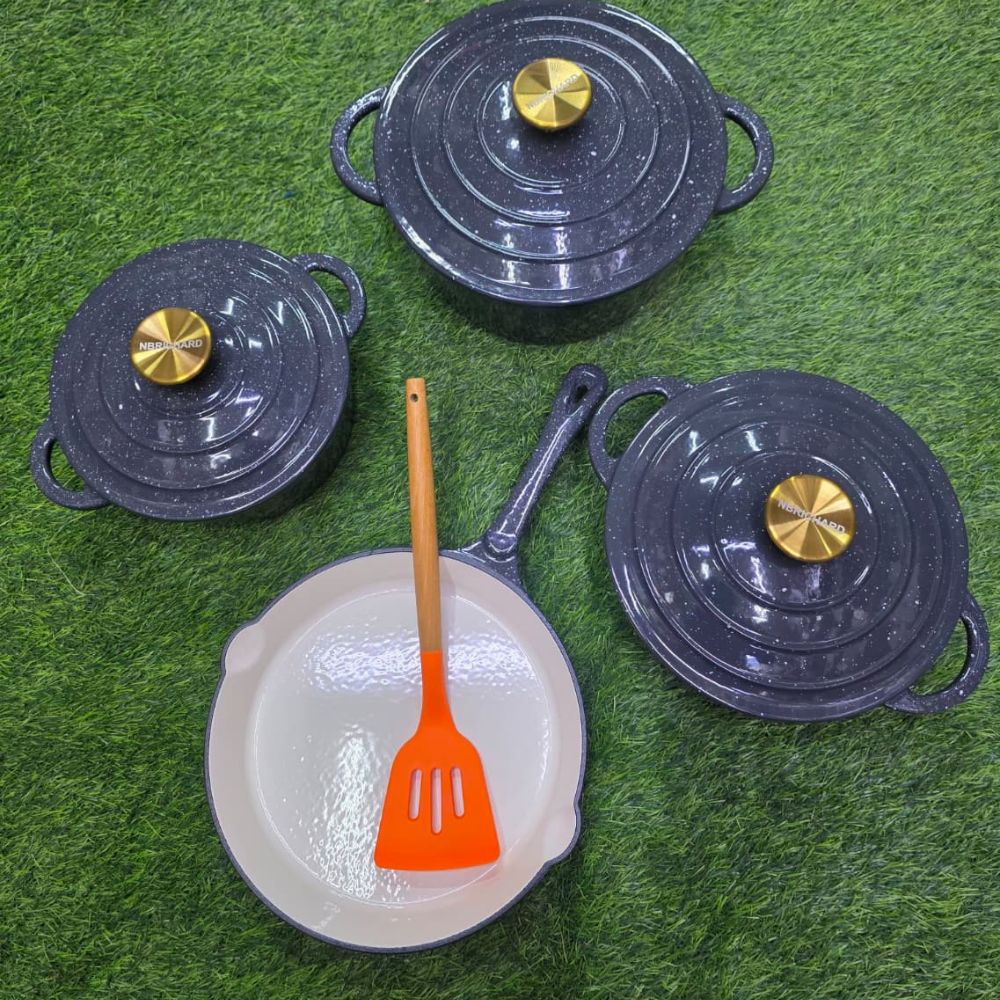 7pc Enamel Cast Iron cooking pots
