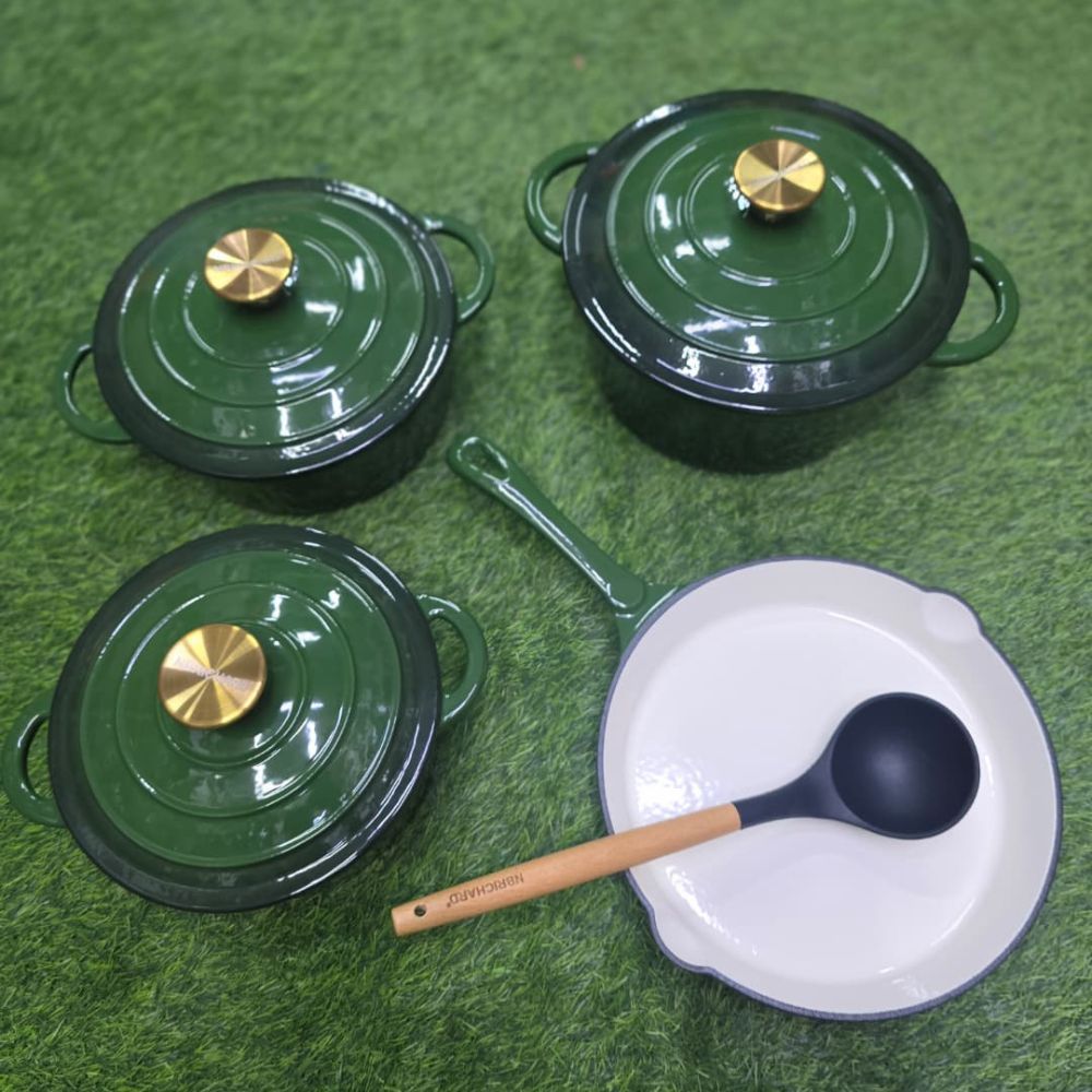 7pc Enamel Cast Iron cooking pots