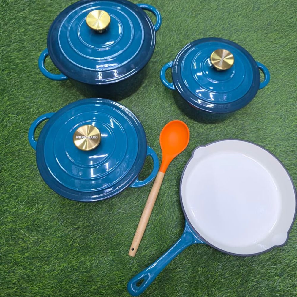 7pc Enamel Cast Iron cooking pots
