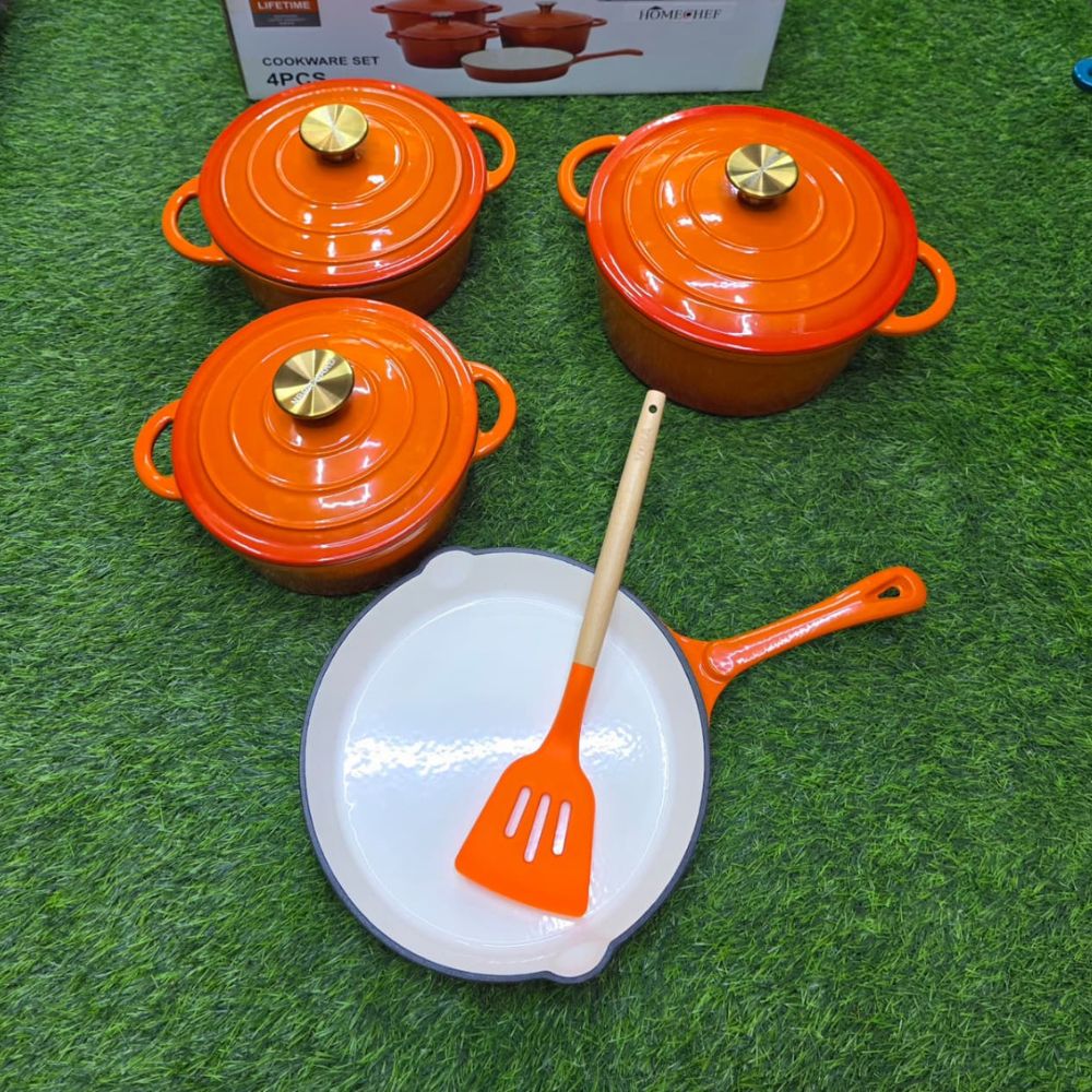7pc Enamel Cast Iron cooking pots