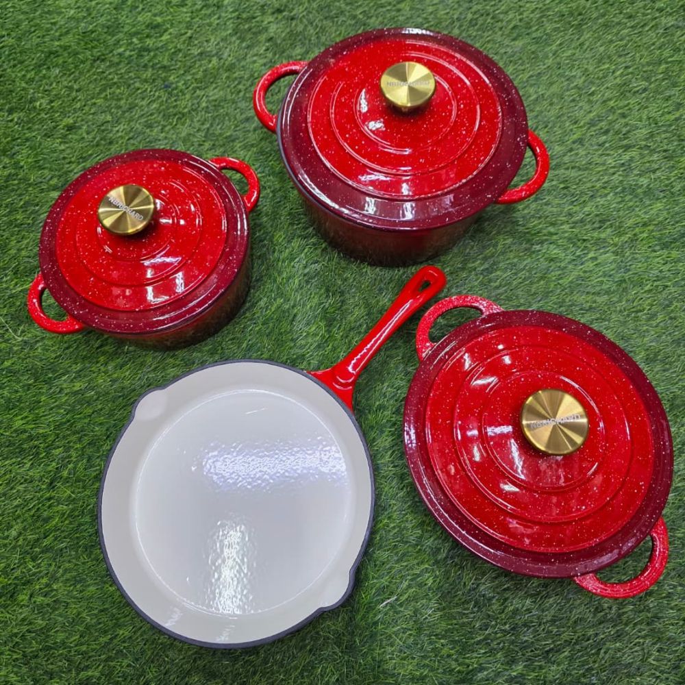 7pc Enamel Cast Iron cooking pots
