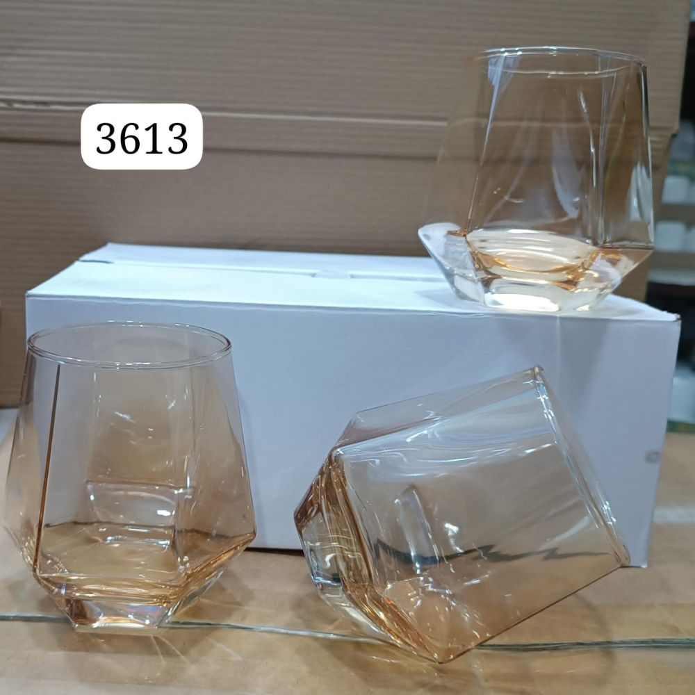 6pc Hexagonal Clear glass