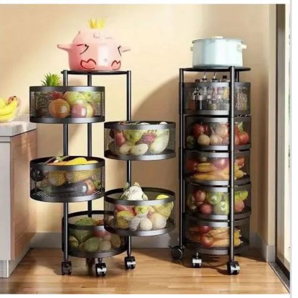 5 tier Mesh Round Fruit Rack