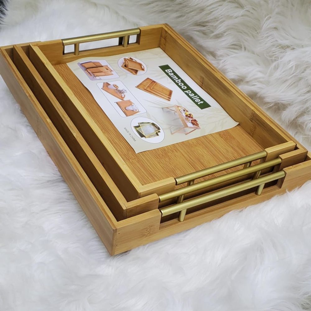 Multifunctional Bamboo serving trey set