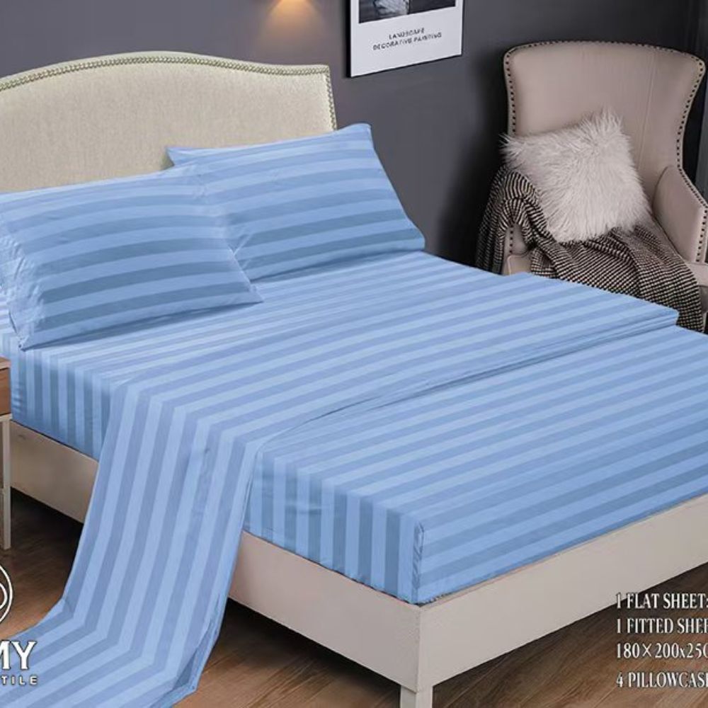 Stripped Fitted Bedsheet set