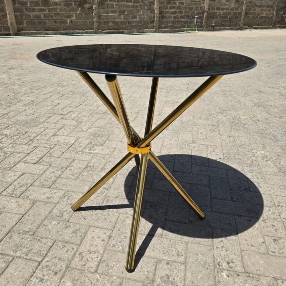 Top Black Glass with Gold Legs