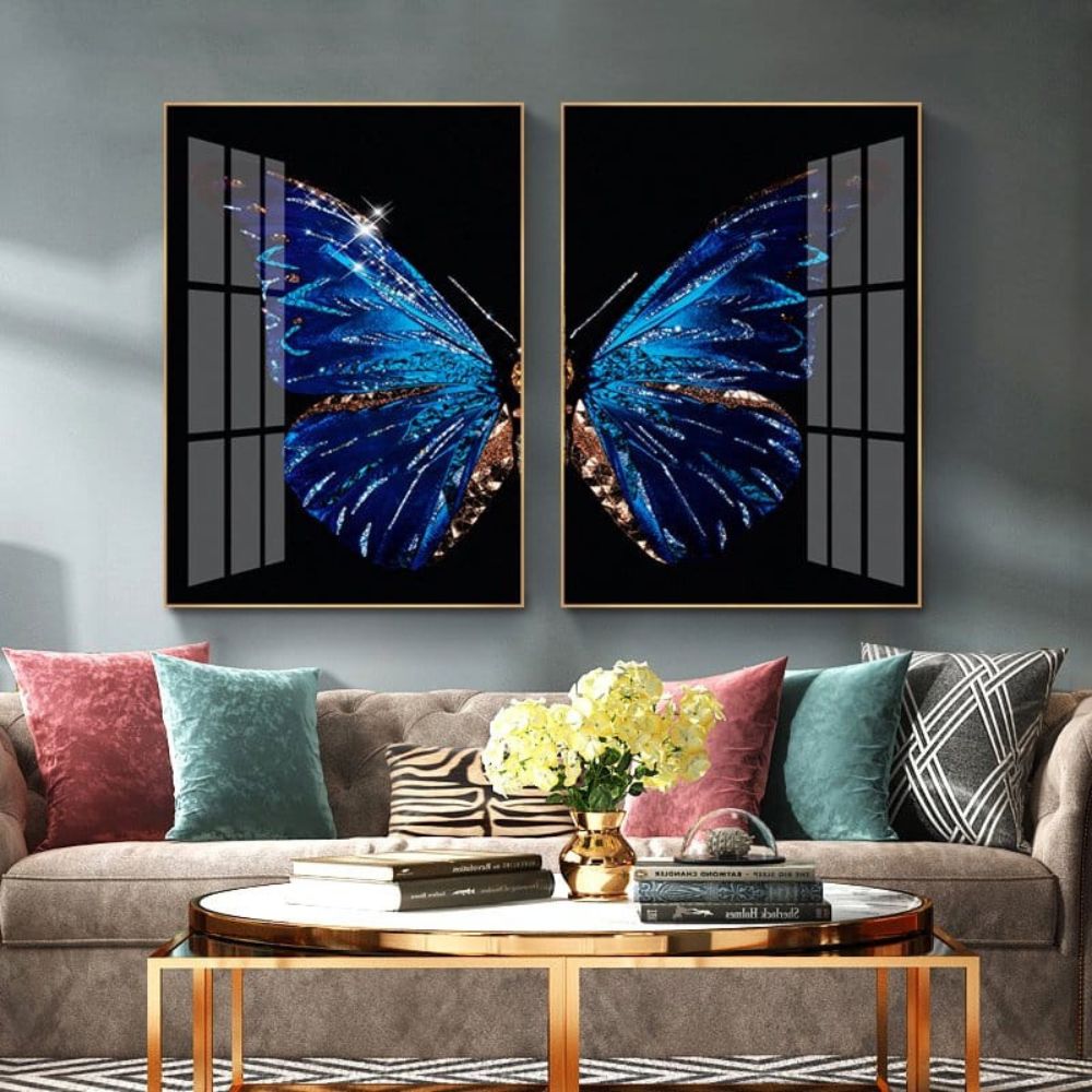 2pc Butterfly Wall Art
