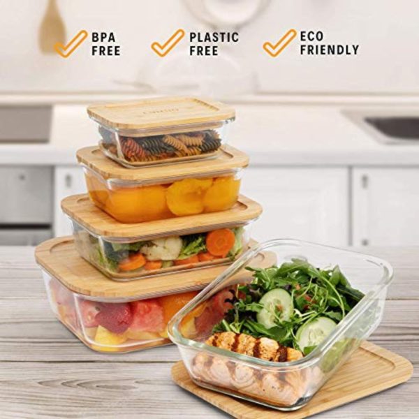 4 Piece Glass Storage containers