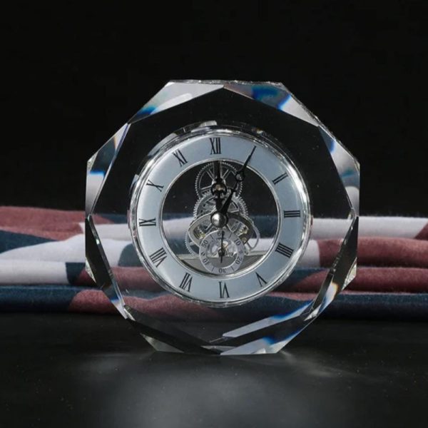 Crystal Glass Desk Clock