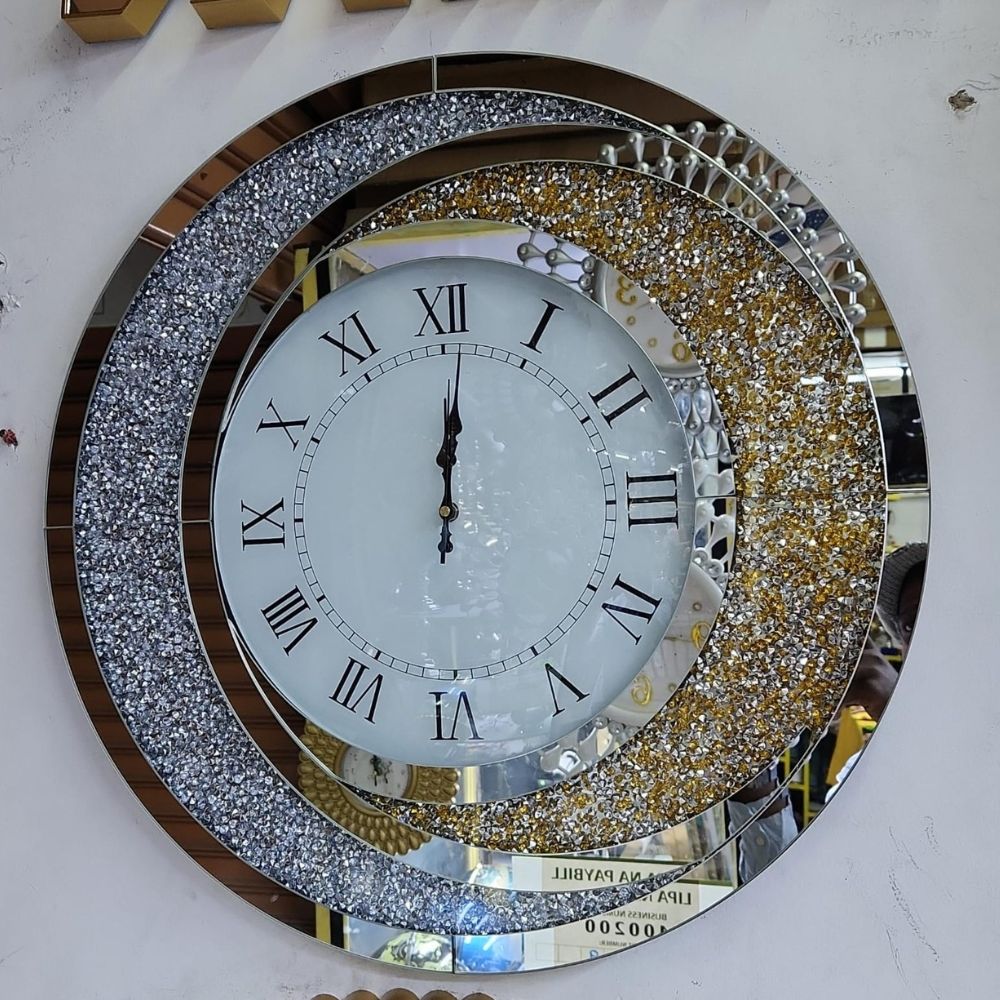 Crystal Gold and Silver Clock