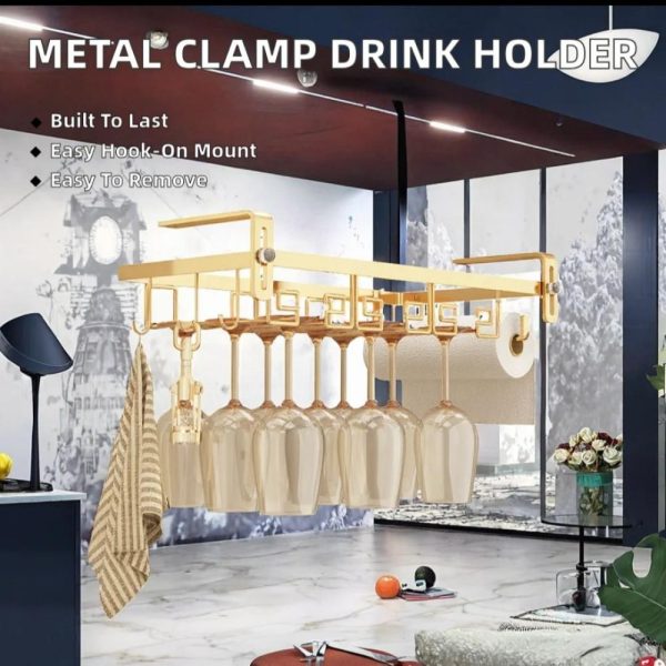 Golden Wine glass holder