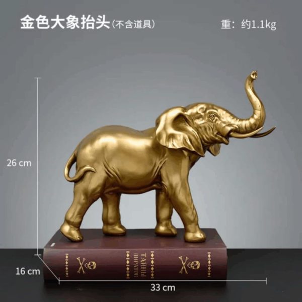 Golden Elephant Figurine