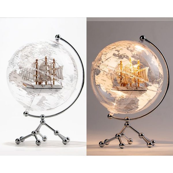 LED world map globe