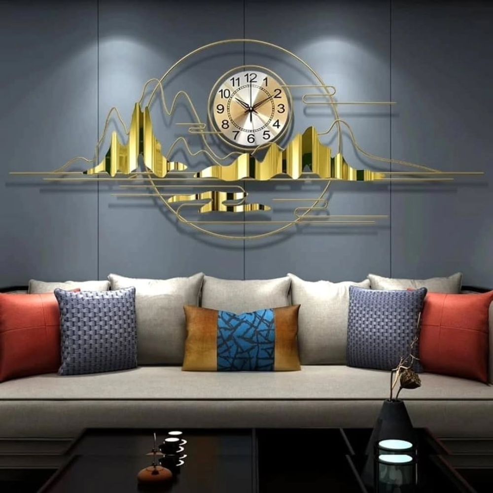 Landscape Brass Wall Clock