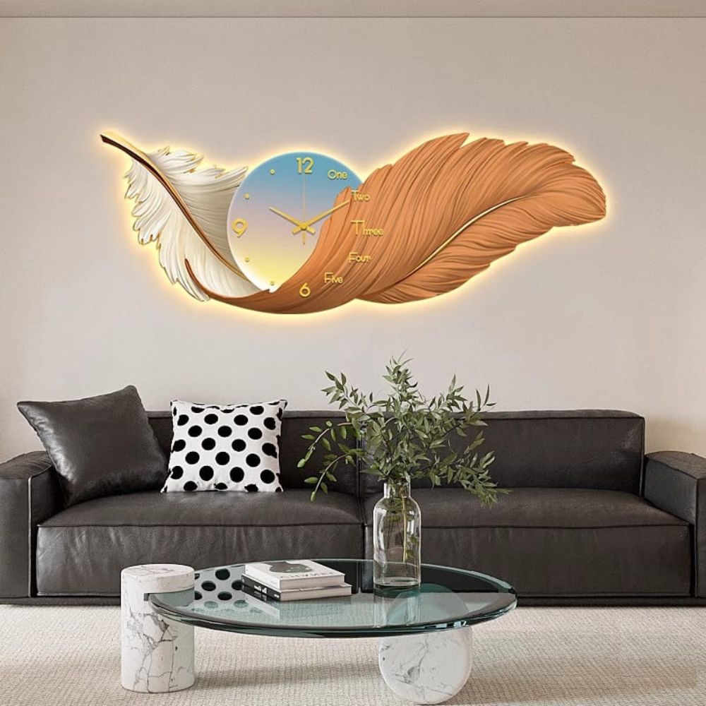 Landscape LED Feather clock