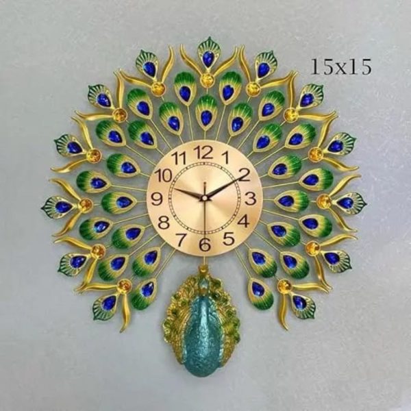 Peacock Metal Clock