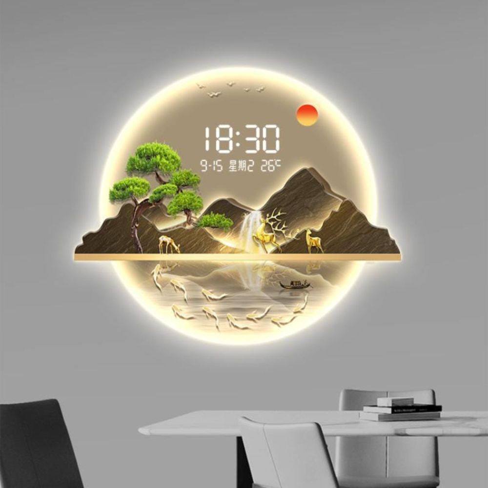 Round LED Greeting Pine