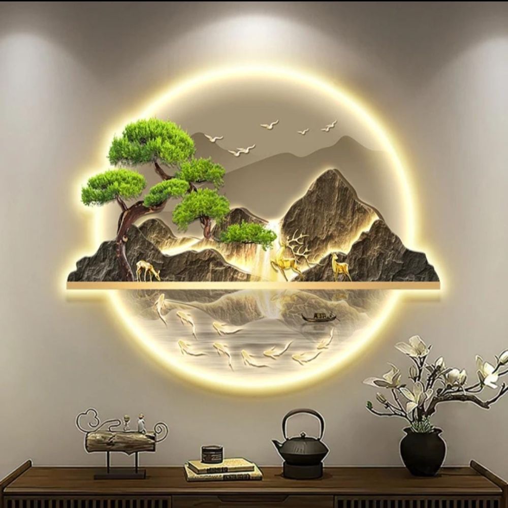 Round LED Greeting Pine