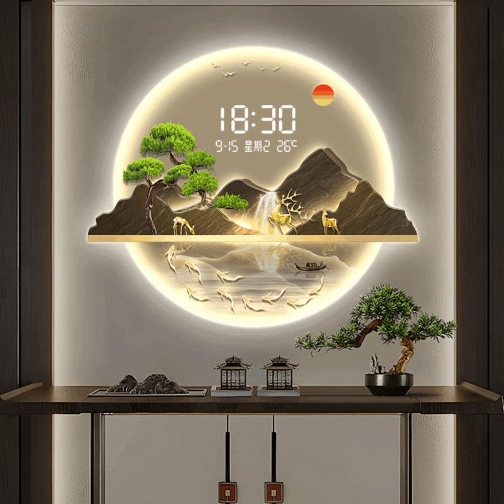 Round LED Greeting Pine