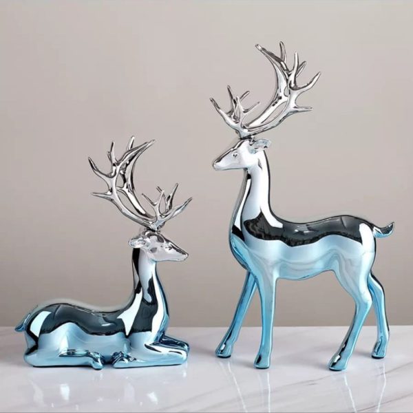 Silver Blue Elk Decor set