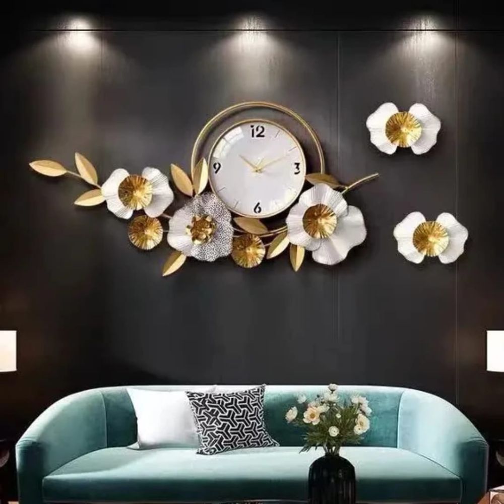 Wrought Iron Leaf Clock